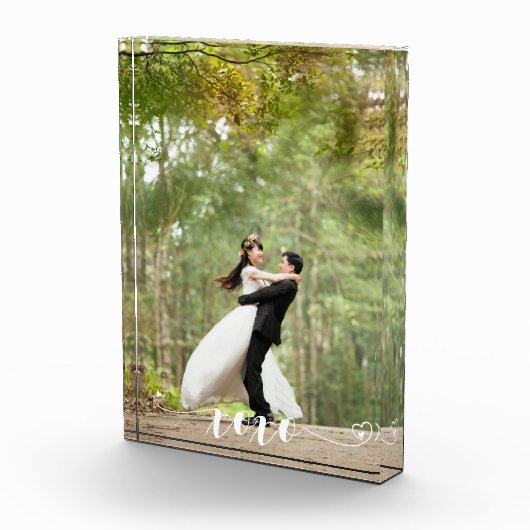 XOXOハートパーソナライズされたフォトカスタム縦型 フォトブロック (右)