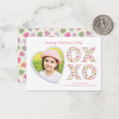 XOXOハートフォトクラスルームのバレンタインカード ノートカード (正面/裏面インサイチュ)