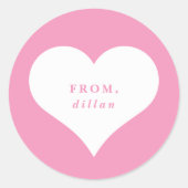 xoxoハート教室バレンタインのカードクラシック ラウンドシール (正面)