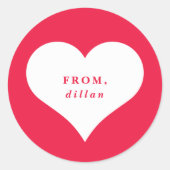 xoxoハート教室バレンタインデーのカード ラウンドシール (正面)