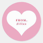 xoxoハート教室バレンタインデーのカード ラウンドシール (正面)