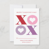 xoxoハート教室バレンタインデーのカード 招待状 (正面)