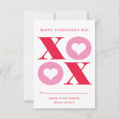 xoxoハート教室バレンタインデーのカード 招待状 (正面)