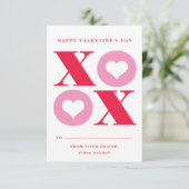 xoxoハート教室バレンタインデーのカード 招待状 (スタンド正面)