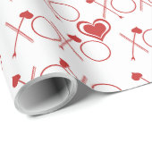 XOXOハート矢印のラッピング紙 ラッピングペーパー (ロールコーナー)