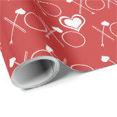 XOXOハート矢印のラッピング紙 ラッピングペーパー (ロールコーナー)