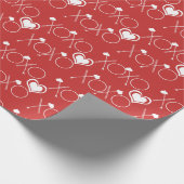 XOXOハート矢印のラッピング紙 ラッピングペーパー (角)