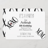 XOXOハート誕生日 招待状 (正面/裏面)