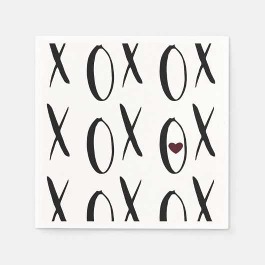 XOXOハート スタンダードカクテルナプキン (正面)