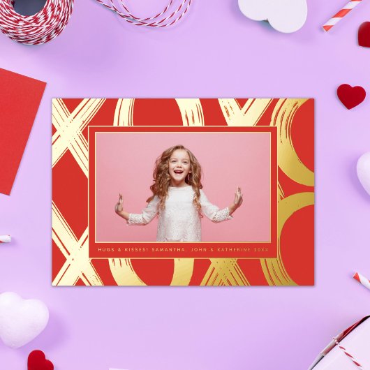 XOXOバはっきりしたンタイン写真 箔シーズンカード