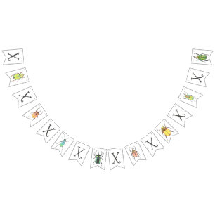 XOXOバグとキスバレンタインデーパーティー バンティングフラッグ