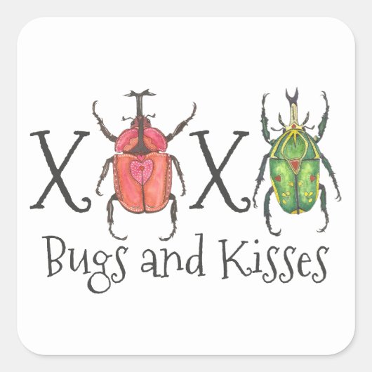 XOXOバグとキスバレンタインデー スクエアシール (正面)