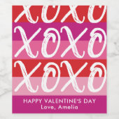 XOXOバパーソナライズされたレンタインデイワインラベル ワインラベル (シングルラベル)