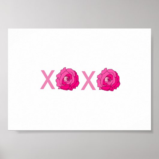 XOXOバラプリントフレームポスター ポスター (正面)