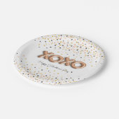 XOXOバラ金ゴールドバルーン |バレンタインデー ペーパープレート (アングル)