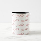 XOXOバラ金ゴールドホイルフェイクシャイングラムシック ツートーンマグカップ (中央)