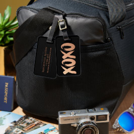 XOXOバラ金ゴールド |銅モダンブラシ ラゲッジタグ