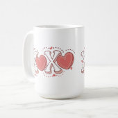 XOXOバレンタインのギフトマグ コーヒーマグカップ (正面左)