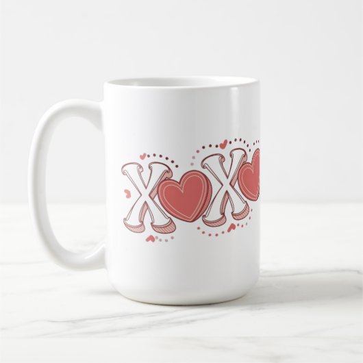 XOXOバレンタインのギフトマグ コーヒーマグカップ (左)