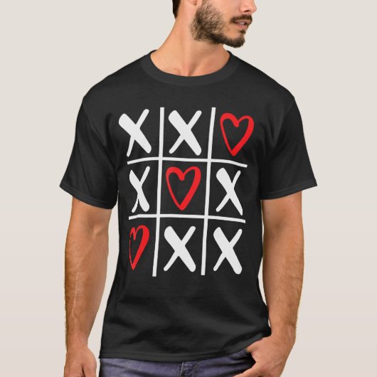 XoxoバレンタインデーハートXoラブバレンタインデー Tシャツ (正面)