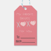 XOXOバレンタインデーピンク ギフトタグ (正面)