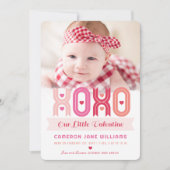 XOXOバレンタインデー写真少女の誕生のお知らせ シーズンカード (正面)