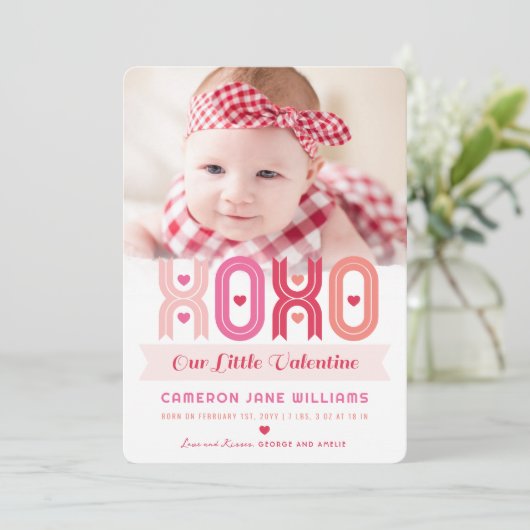 XOXOバレンタインデー写真少女の誕生のお知らせ シーズンカード (スタンド正面)