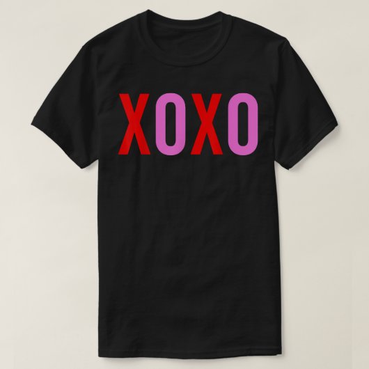 . . XOXOバレンタインデー男性カワイトバレンタインXO Tシャツ (デザイン正面)