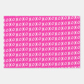 XOXOバレンタインデーGalentine's HOT Pink White ラッピングペーパーシート (正面2)