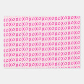 XOXOバレンタインデーGalentine's HOT Pink White ラッピングペーパーシート (正面)