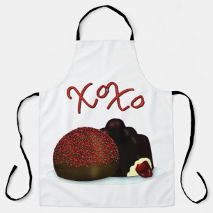 XOXOバレンタインボンボンとダークチョコレート エプロン
