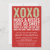 XOXOバレンタイン赤ちゃんシャワー招待状 招待状 (正面)