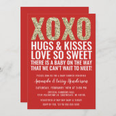 XOXOバレンタイン赤ちゃんシャワー招待状 招待状 (正面/裏面)