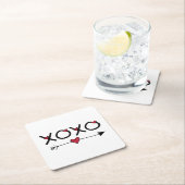 XOXOバレンタイン スクエアペーパーコースター (インサイチュ)