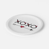XOXOバレンタイン ペーパープレート (アングル)