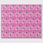 XOXOパターン2カスタムの写真とハートピンク ラッピングペーパー (フラット)