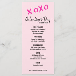 XOXOピンクガレガーリーンティンの日パーティーディナー メニュー