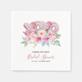 XOXOピンククッキーかわいらしフローラブライダルシャワー スタンダードカクテルナプキン (正面)