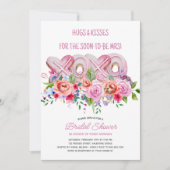 XOXOピンククッキー鮮やかフローラブライダルシャワー 招待状 (正面)