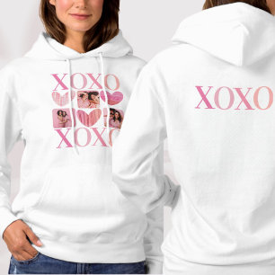 XOXOピンクハートとフォトコラージュ パーカ