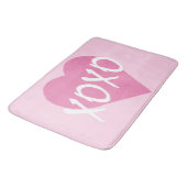 XOXOピンクハートハグキスピンク バスマット (アングル)