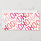 XOXOピンクバレンタイン写真少女の誕生のお知らせ シーズンカード (裏面)