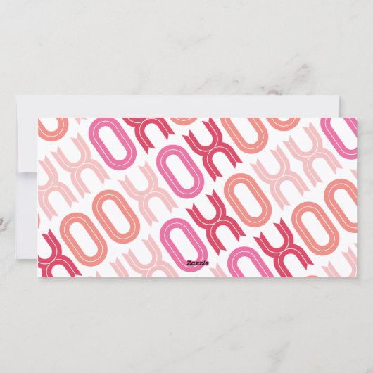 XOXOピンクバレンタイン写真少女の誕生のお知らせ シーズンカード (裏面)