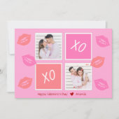XOXOピンクフォトカップルハッピーバレンタインデー シーズンカード (正面)