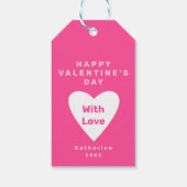 XOXOピンクホワイトバレンタインデー名前をカスタムする ギフトタグ (裏面)