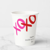XOXOピンクレッドハグキスハッピーガレンティンの日 紙コップ (正面)