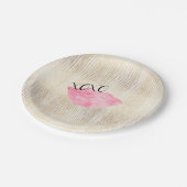 XOXOピンク水彩リップ ペーパープレート (アングル)