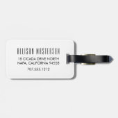 XOXOフェイク金ゴールド&ブラックシモダンック ラゲッジタグ (裏面横)