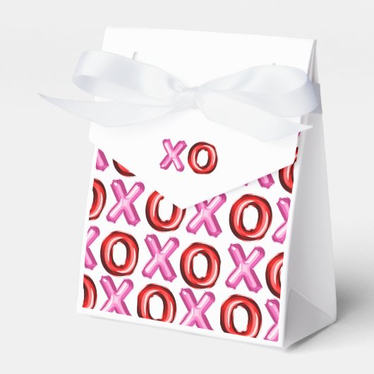 XOXOフォイルレッドピンクバレンティーンズデイブライダルシャワー フェイバーボックス (正面サイド)