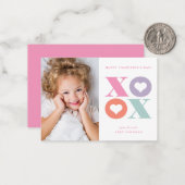 XOXOフォトモダンクラスルームのバレンタインのカード ノートカード (正面/裏面インサイチュ)